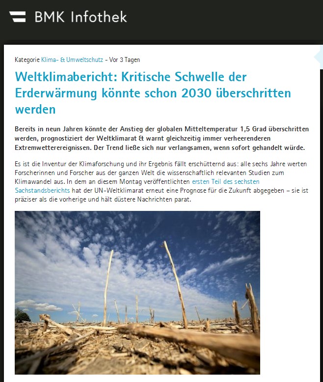 Weltklimabericht: Kritische Schwelle der Erderwärmung könnte schon 2030 überschritten&nbsp;werden